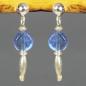 Preview: Kleine Edelstein-Ohrringe mit echtem hellblauen Disthen und 925 Sterling Silber , auch mit Clips