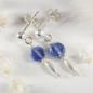 Preview: Kleine Edelstein-Ohrringe mit echtem hellblauen Disthen und 925 Sterling Silber , auch mit Clips