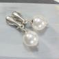 Preview: Perlen Clips mit großen weißen Muschelkern-Perlen