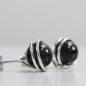 Preview: Schwarze Perlen-Ohrstecker Silber