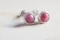 Preview: Kleine Rubin-Ohrstecker mit echtem rotem Rubin und 925 Sterling Silber