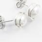 Preview: Wundervolle weiße Perlenstecker Silber
