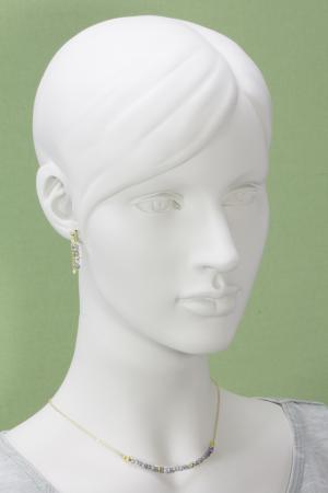 Feine Goldkette mit facettiertem Labradorit