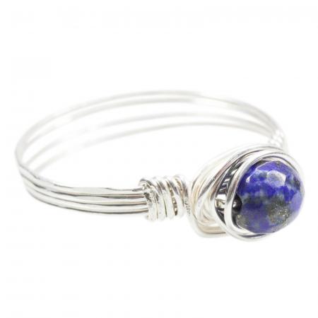 Dunkelblauer Edelstein-Ring Silber mit Lapislazuli