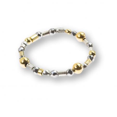 Ausgefallener Silber / Gold - Ring mit Hämatin