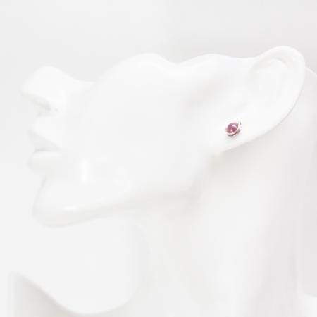 Kleine Rubin-Ohrstecker mit echtem rotem Rubin und 925 Sterling Silber