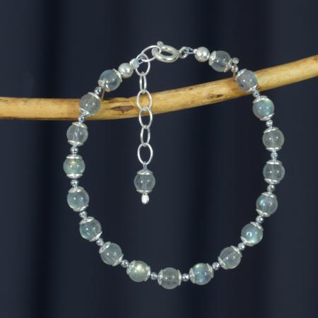 Labradorit - Armband mit Silberfassungen