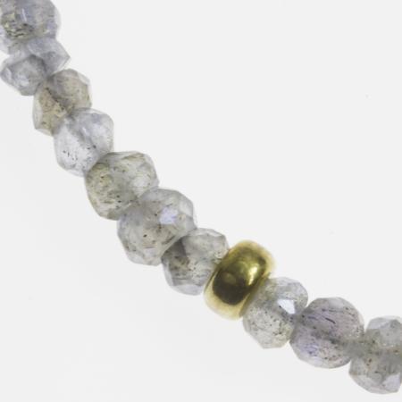 Feine Goldkette mit facettiertem Labradorit
