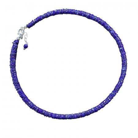 Intensiv blaue Halskette mit Lapislazuli-Röhrchen