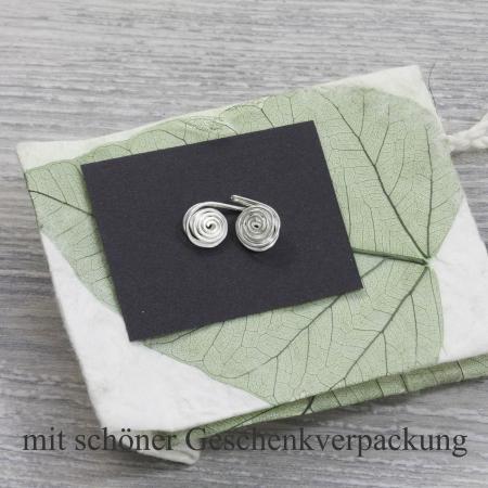 Silberne Ohr-Klemmen mit Spirale - endlich Stecker für Frauen ohne Ohrloch! -