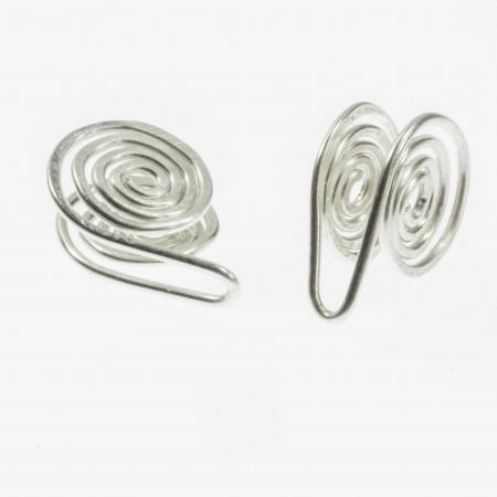 Silberne Ohr-Klemmen mit Spirale - endlich Stecker für Frauen ohne Ohrloch! -