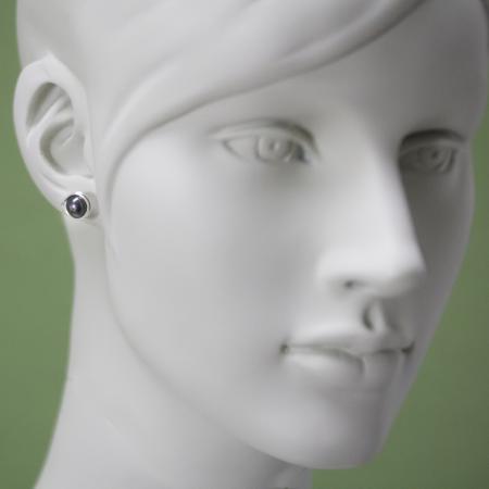 Schwarze Perlen-Ohrstecker Silber