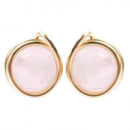 Feminine Edelstein-Ohrstecker aus facettiertem Rosenquarz
