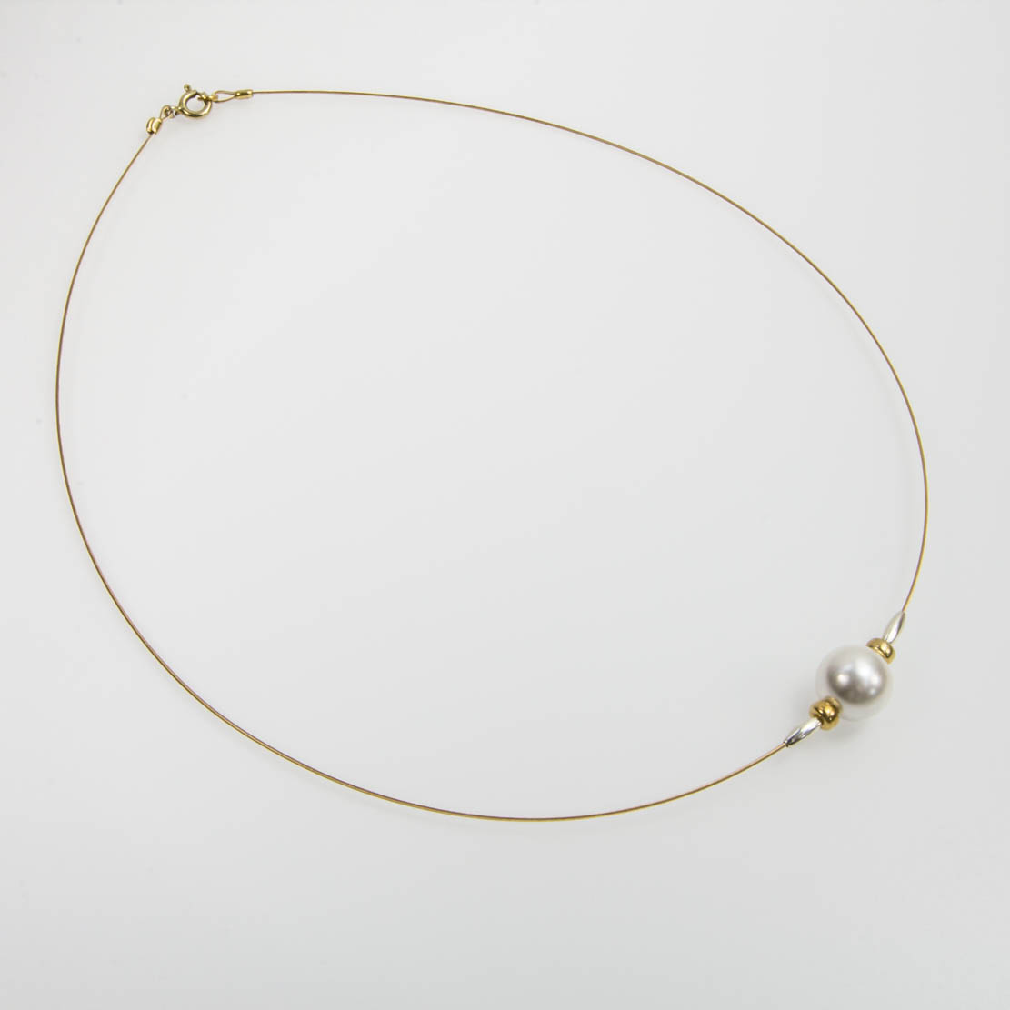 Le Bijou exkl.Collier mit Perlen cremeweiß 47/42 cm 