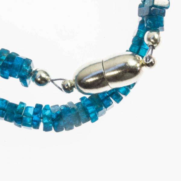 Blaue Edelsteinkette Apatit mit Magnetverschluß