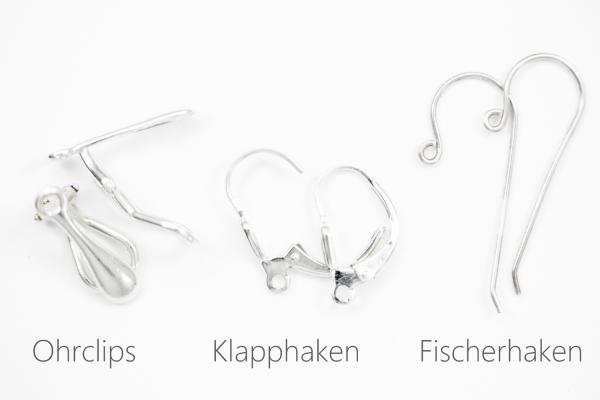 Edelstein-Ohrringe in Tropfen-Form mit Rauchquarz, Bergkristall und Spinell
