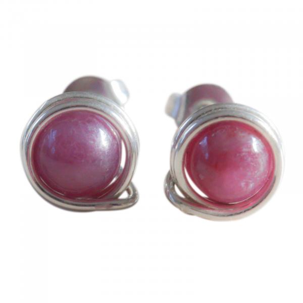 Kleine Rubin-Ohrstecker mit echtem rotem Rubin und 925 Sterling Silber