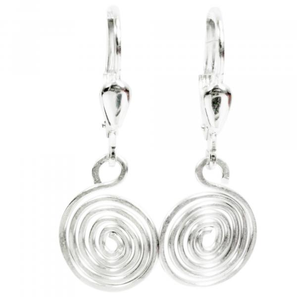 Stilvolle Sterling Silber Ohrringe Spiralen massiv punziert 925 handgefertigt
