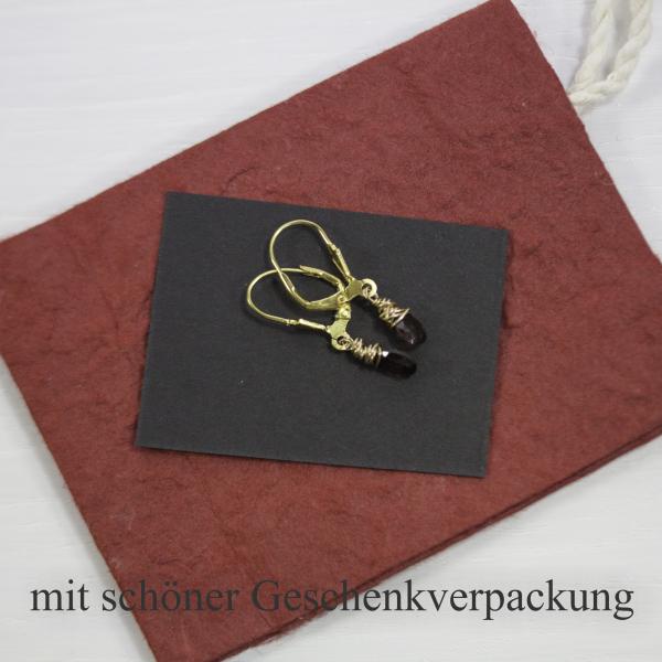 Rote Edelstein-Ohrringe mit echtem Granat