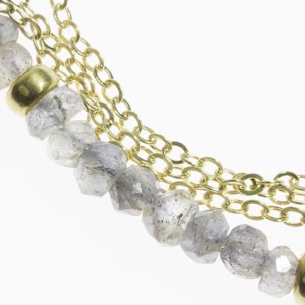 Feine Goldkette mit facettiertem Labradorit