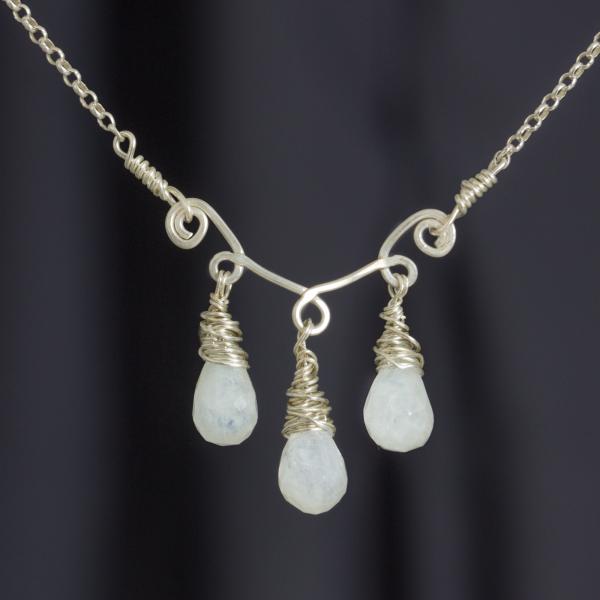 granat kette silber