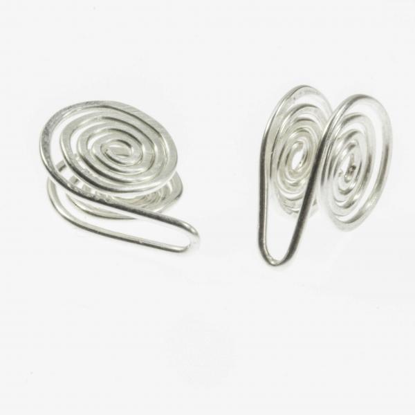 Silberne Ohr-Klemmen mit Spirale - endlich Stecker für Frauen ohne Ohrloch! -