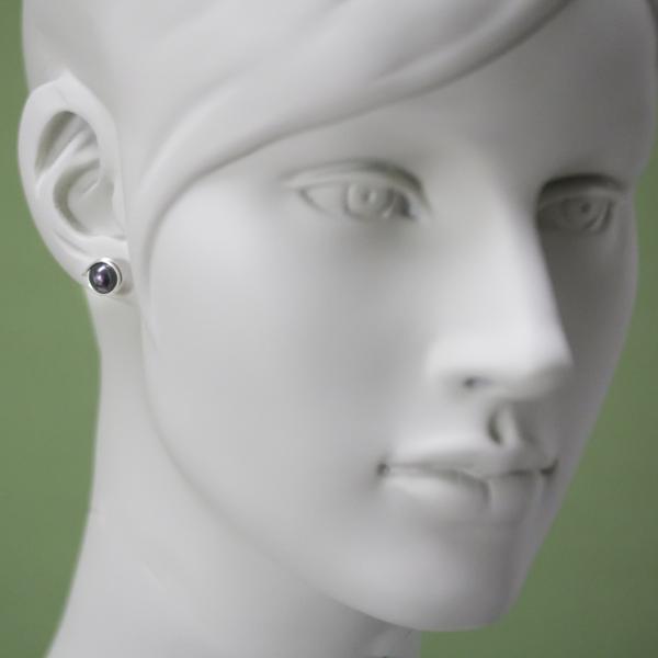 Schwarze Perlen-Ohrstecker Silber