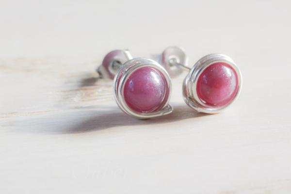 Kleine Rubin-Ohrstecker mit echtem rotem Rubin und 925 Sterling Silber